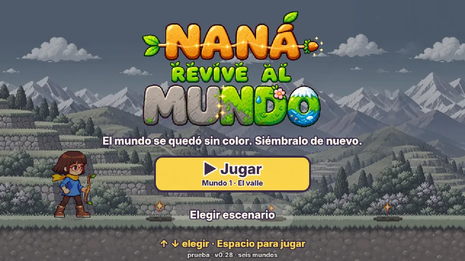 Pantalla de inicio de Naná Revive al Mundo